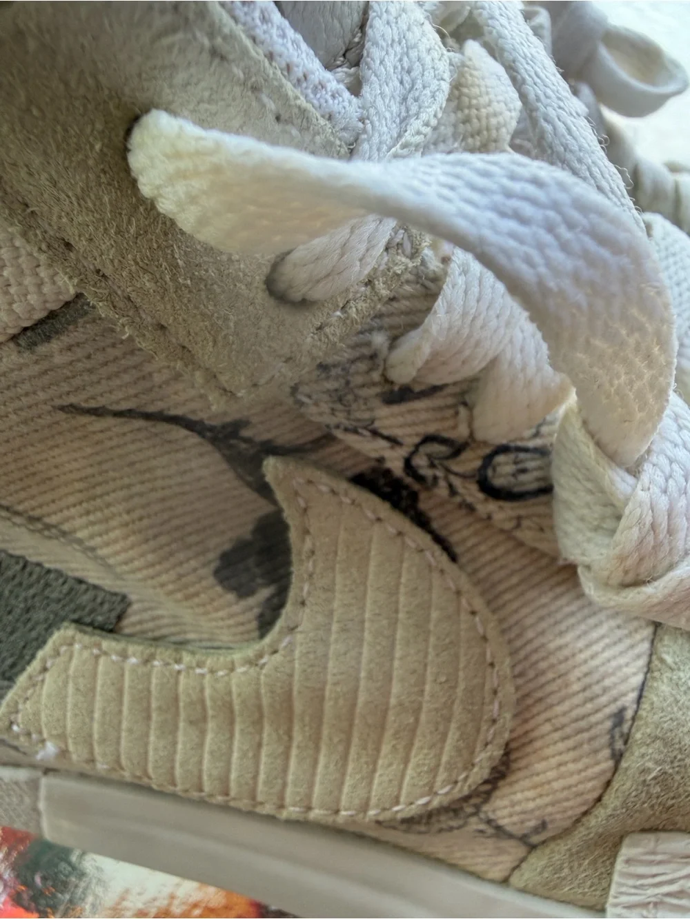 Nike Women’s High-Top Sneakers in Light Beige with Bandana Print